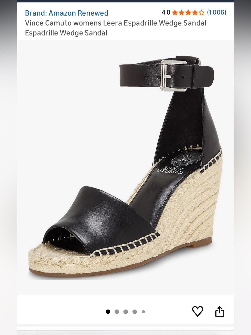 Vince Camuto Espadrille Wedge Sandal with Ankle Strap.     BNWT
